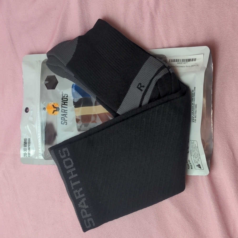 Sparthos One Pair Black Compression Socks size L-XL